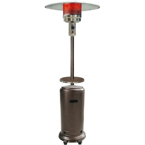 Hanover Steel Umbrella Patio Heater, 7' tall, Propane, 48,000 BTU, Hammered Bronze